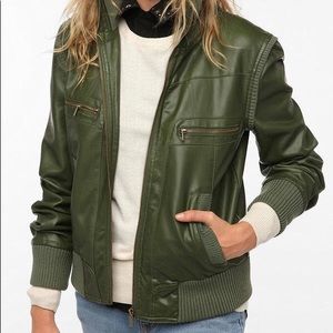 BDG Green Faux Leather Jacket